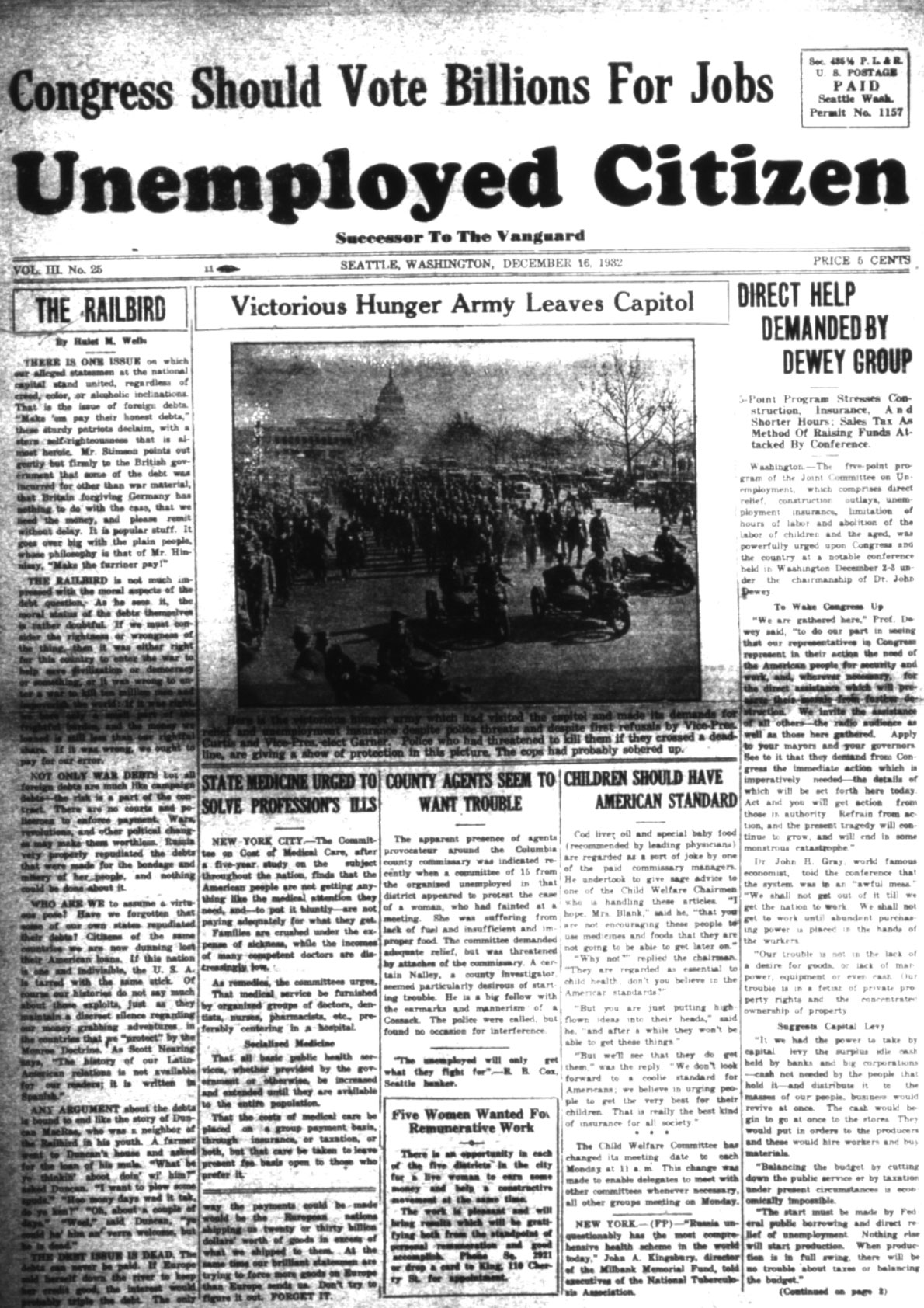 Vanguard & Unemployed Citizen (newspaper) Seattle 19301933